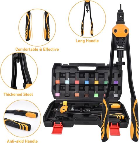 تشكيلة صواميل البرشام SAE، VIGRUE 185pcs #8-32#10-24 1/4"-20 5/16"-18 3/8"-16 304 طقم صواميل من الفولاذ المقاوم للصدأ، رأس مسطح ملولب إدراج الجوز متنوعة in Kuwait