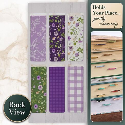 Christian Art Gifts Set of 6 Beloved Scripture Favorites with Abstract Scenic Bookmark Rectangular Folded Magnetic Pastel Design Inspirational Magnetic Bible Verse Bookmark, Size Small 2.3" x 0.8" in Kuwait