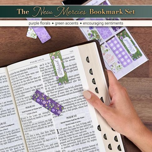 Christian Art Gifts Set of 6 Beloved Scripture Favorites with Abstract Scenic Bookmark Rectangular Folded Magnetic Pastel Design Inspirational Magnetic Bible Verse Bookmark, Size Small 2.3" x 0.8" in Kuwait