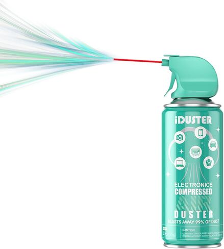 منفضة الهواء المضغوط لتنظيف أجهزة الكمبيوتر - منفضة الهواء المعلبة للاستعمال مرة واحدة للوحة المفاتيح والإلكترونيات، قطعتين، 3.5 أونصة in Kuwait