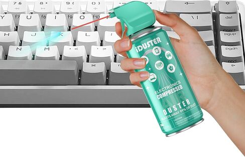 منفضة الهواء المضغوط لتنظيف أجهزة الكمبيوتر - منفضة الهواء المعلبة للاستعمال مرة واحدة للوحة المفاتيح والإلكترونيات، قطعتين، 3.5 أونصة in Kuwait