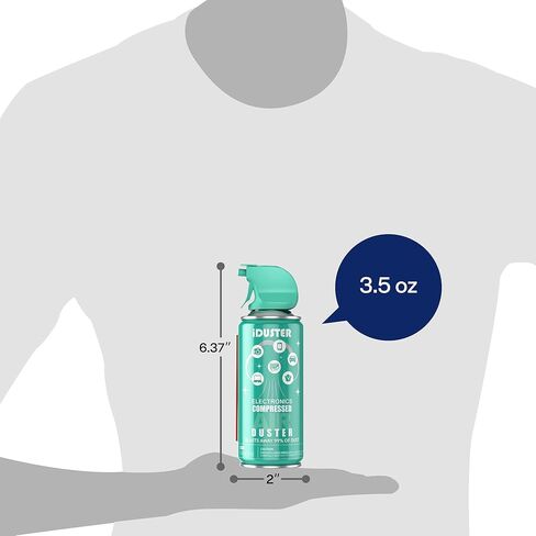 منفضة الهواء المضغوط لتنظيف أجهزة الكمبيوتر - منفضة الهواء المعلبة للاستعمال مرة واحدة للوحة المفاتيح والإلكترونيات، قطعتين، 3.5 أونصة in Kuwait