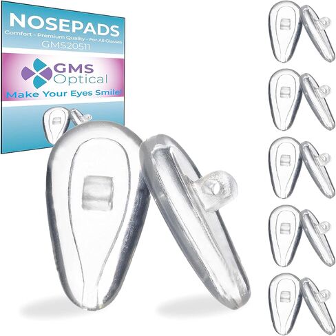 GMS Optical Soft Silicone Air Bag Nose Pads for Eyeglasses (14mm Screw-in, 10 Pair) in Saudi Arabia