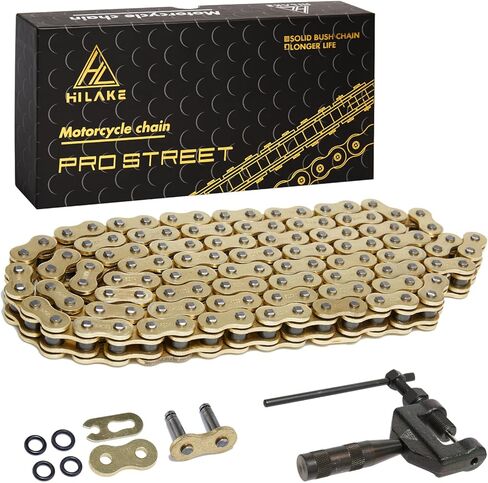 HILAKE 520 Motorcycle Chain 114 Links O-Ring with Connecting Master Link and Chain Breaker Heavy Duty Drive Chain for Motorcycle Bicycle Go Kart Mini Trail Bike in Saudi Arabia