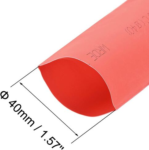 uxcell Heat Shrink Tubing, 60mm Dia 98mm Flat Width 2:1 Rate Shrinkable Tube Cable Sleeve 1m - Red in Saudi Arabia