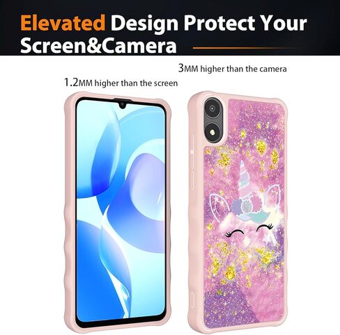 jioeuinly Ans Artia Case Compatible with Ans Artia ACK2326 Phone Case Cover [with Tempered Glass Screen Protector][Hard PC + Soft Silicone][Gold Glitter+Luminous] JSF-DJS in Kuwait