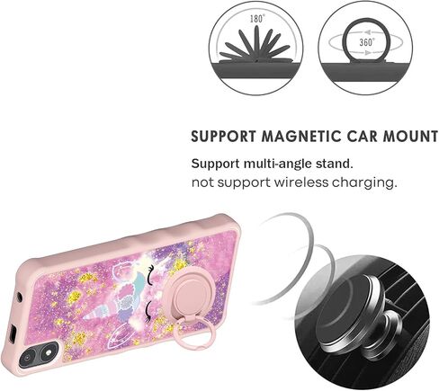 jioeuinly Ans Artia Case Compatible with Ans Artia ACK2326 Phone Case Cover [with Tempered Glass Screen Protector][Hard PC + Soft Silicone][Gold Glitter+Luminous] JSF-DJS in Kuwait