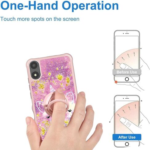 jioeuinly Ans Artia Case Compatible with Ans Artia ACK2326 Phone Case Cover [with Tempered Glass Screen Protector][Hard PC + Soft Silicone][Gold Glitter+Luminous] JSF-DJS in Kuwait