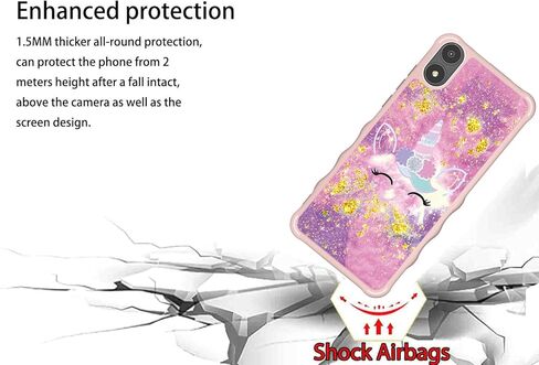 jioeuinly Ans Artia Case Compatible with Ans Artia ACK2326 Phone Case Cover [with Tempered Glass Screen Protector][Hard PC + Soft Silicone][Gold Glitter+Luminous] JSF-DJS in Kuwait