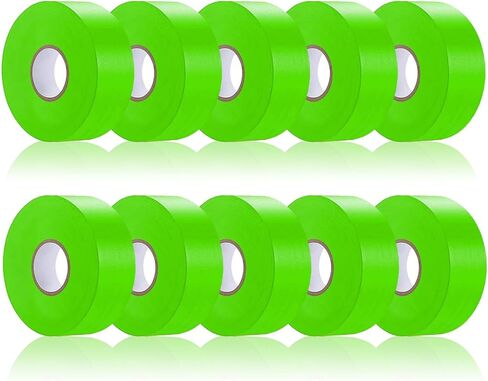 10 Pack Flourescent White Flagging Tape, Non-Adhesive Plastic Ribbon Neon Marking Roll,1inch*2000ft, Marking Tape for Tree Marking, Hunting, Boundaries and Hazardous Areas,Trail Marking in Kuwait