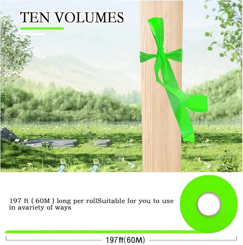 10 Pack Flourescent White Flagging Tape, Non-Adhesive Plastic Ribbon Neon Marking Roll,1inch*2000ft, Marking Tape for Tree Marking, Hunting, Boundaries and Hazardous Areas,Trail Marking in Kuwait