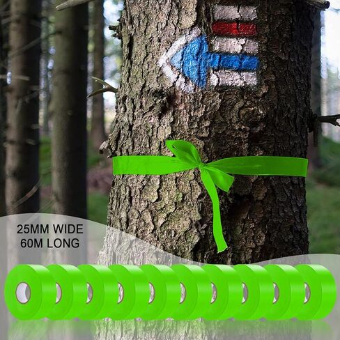 10 Pack Flourescent White Flagging Tape, Non-Adhesive Plastic Ribbon Neon Marking Roll,1inch*2000ft, Marking Tape for Tree Marking, Hunting, Boundaries and Hazardous Areas,Trail Marking in Kuwait