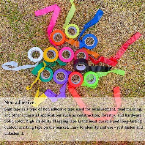 10 Pack Flourescent White Flagging Tape, Non-Adhesive Plastic Ribbon Neon Marking Roll,1inch*2000ft, Marking Tape for Tree Marking, Hunting, Boundaries and Hazardous Areas,Trail Marking in Kuwait