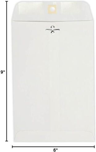 LUXPaper 6 x 9 Open End Envelopes | Clasp | Bright White | 28lb. Text | 50 Qty in Saudi Arabia
