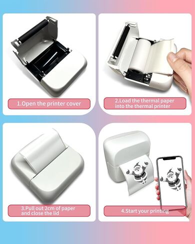 Mini Printer Sticker Paper, 10 Rolls Thermal Printer Sticker Paper 57 X 25mm, Printable Sticker Paper for Mini Printer Paper and Most Instant Print Cameras in Saudi Arabia