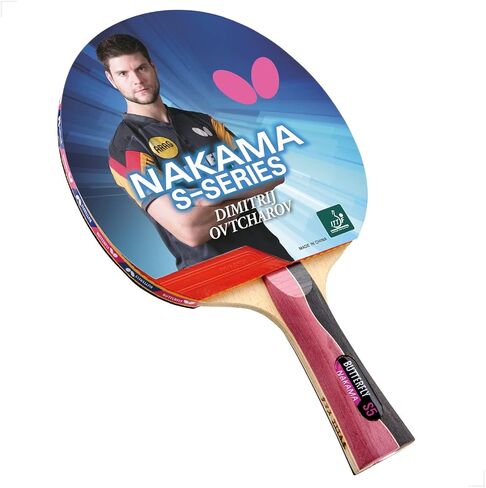 Butterfly Nakama S4 Table Tennis Racket - Carbon Fiber Power With Surprising Control - Nakama Series - Includes 2 40+ Balls - Recommended For Advanced Level Ping Pong Play in Saudi Arabia