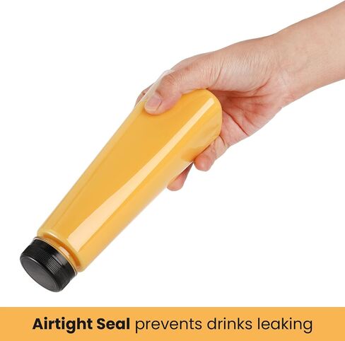 Elsjoy 24 عبوة من الزجاجات البلاستيكية سعة 10 أونصة مع أغطية، زجاجات قارورة بلاستيكية صغيرة قابلة لإعادة الاستخدام، زجاجات مسطحة مستديرة، زجاجات عصير صغيرة، حاوية مشروبات للاستعمال مرة واحدة للعصير والكحول ومقاومة للتسرب in Kuwait