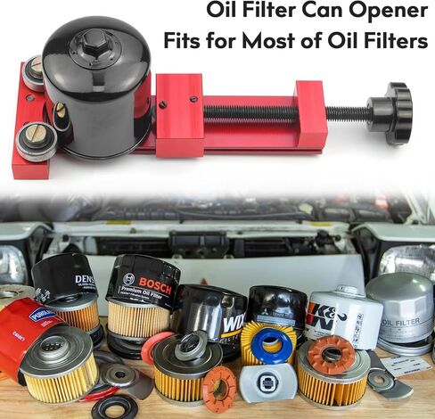 66490 Oil Filter Cutter, Adjustable Cut Range 1-3/4'' to 5-3/4'' Oil Filter Cutting Tool Aluminum, Red in Saudi Arabia