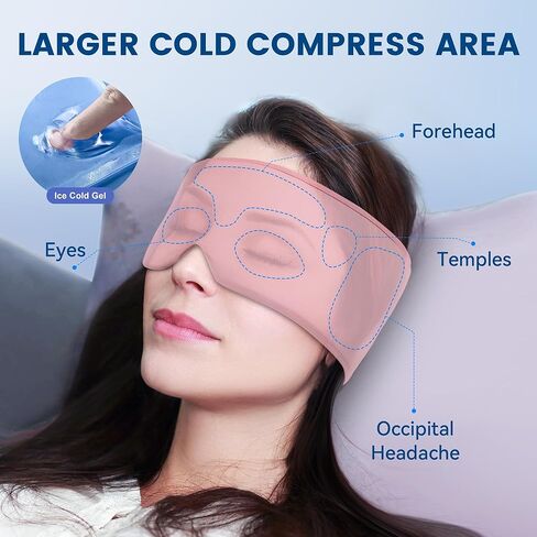 عبوة من قطعتين من أقنعة العين من جل التبريد للضغط البارد والدافئ، قناع النوم البارد للعيون المنتفخة والهالات السوداء وتخفيف الصداع النصفي والصداع، جل سميك ناعم لراحة طويلة الأمد لإجهاد العين، (أسود، أزرق) in Kuwait