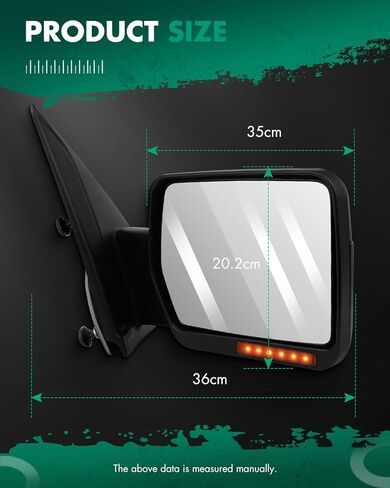 SCITOO fit for Ford for F150 Towing Mirrors with Puddle Light Black Rear View Mirrors fit 2004-2014 for F-150 with Turn Signal Lights Power Control Heated Manual Telescoping and Folding Features in Kuwait