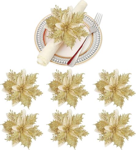 Emivery Fall Napkin Rings Set of 6, Pumpkin Napkin Rings Metal Autumn Pumpkin Napkin Buckle with Pearls Dinning Table Decor for Fall Party Family Gathering Thanksgiving Halloween in Saudi Arabia