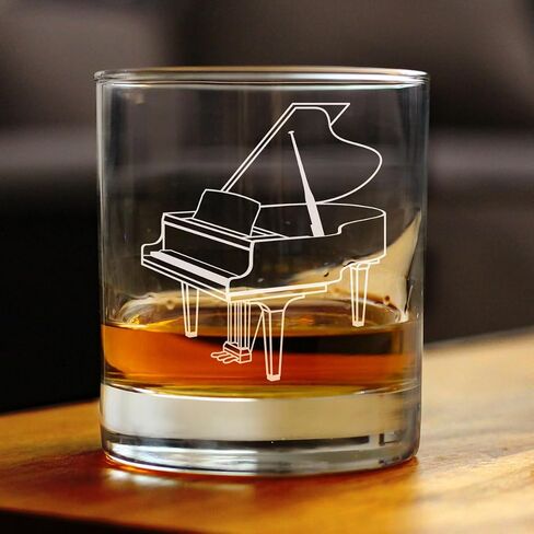 Grand Piano Rocks Glass - Music Gifts for Piano Players, Teachers and Musical Accessories for Musicians that Play Keys - 10.25 Oz Glasses in Saudi Arabia