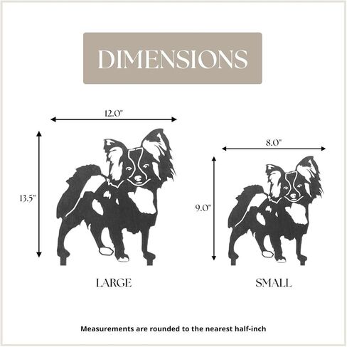 Corten Steel Papillon Dog Silhouette Yard Stake (Small) in Saudi Arabia