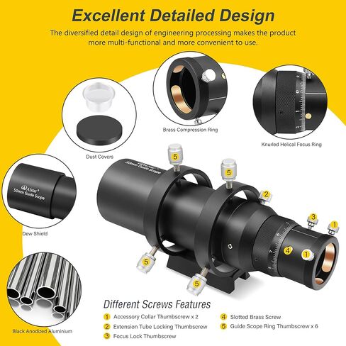 مجموعة أدوات البحث والتوجيه الفاخرة المدمجة مقاس 70 مم من Alstar مع بؤرة حلزونية مزدوجة مقاس 1.25 بوصة in Kuwait