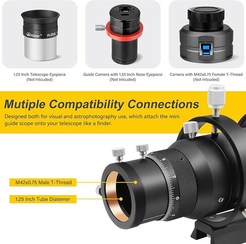 مجموعة أدوات البحث والتوجيه الفاخرة المدمجة مقاس 70 مم من Alstar مع بؤرة حلزونية مزدوجة مقاس 1.25 بوصة in Kuwait