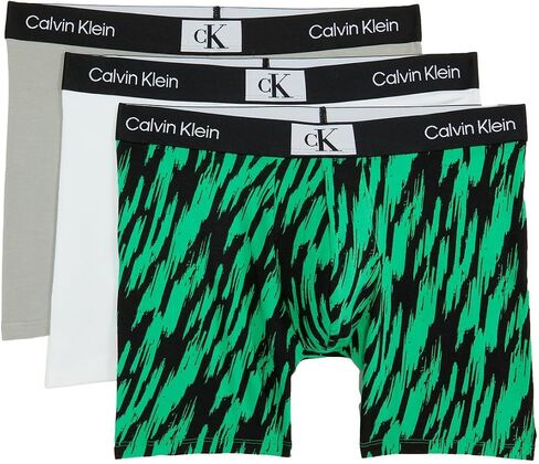 Calvin Klein 1996 Cotton Boxer Brief 3-Pack Black/Jazzberry Jam/Abstract Dots/Jazzberry Jam 2XL (44"-46") in Saudi Arabia