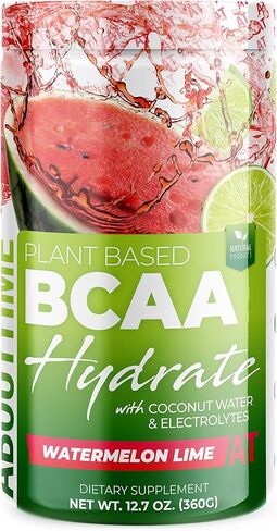 About Time Plant Based BCAA Hydrate Clear with L-Glutamine & Electrolytes (Non-GMO, Gluten Free, Monk Fruit) - Orange Cream, 20 Servings in Saudi Arabia