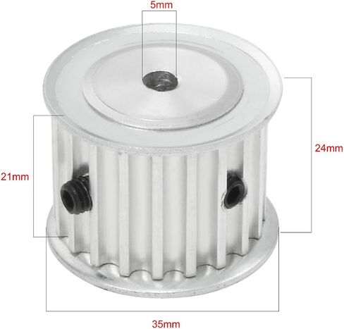uxcell Aluminum 20 Teeth 12.7mm Bore 5mm Pitch Timing Belt Pulley for 20mm Belt in Saudi Arabia