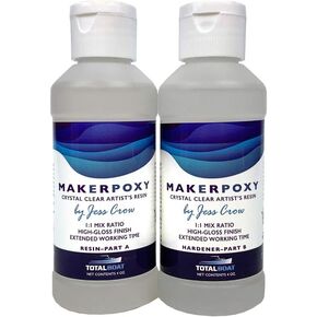 TotalBoat MakerPoxy Crystal Clear Artist's Resin by Jess Crow | Two Part Epoxy Kit for Resin Art | Use with Color Pigments & Tints | Includes Supplies | Long Working Time & UV-Resistant (Pint Kit) in Kuwait