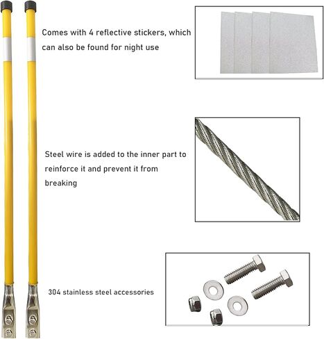 SUONE 28''Snow Plow Blade Markers Guides Kit 304 Vertical Stud MountNever Break Stainless Steel Join Fit forBlizzard Boss SNO-Way Western Snowplows & Many More Pickup Truck SUV UTV ATV in Saudi Arabia