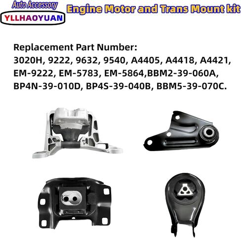 Engine Motor Mount Set 3Pcs Compatible with 2015-2019 2020 Je-ep Renegade 2016 2017 2018 F-iat 500X 2.4L L4 2017-2020 Compass 2015-2020 Ram Promaster City 68363756AA 68258599AA 68363755AA in Saudi Arabia