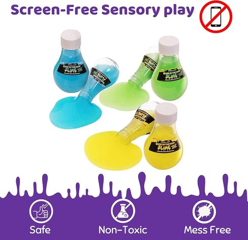 السلايم الأصلي - مجموعة مكونة من 6 قطع للحفلات من السلايم المجسم الرائع متعدد الألوان رائع لحقائب الغنائم وحشوات الهالوين والجوارب للأطفال والبنات والأولاد، للأعمار من 5 سنوات فما فوق in Kuwait