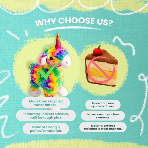 Health Extension SNUG AROOZ Cute Hide & Seek Unicorn Stuffed Animals for Dogs, Cool Puppy Toys, Tough & Durable Soft Squeaky for Chewers, for Pet - Rainbow in Saudi Arabia