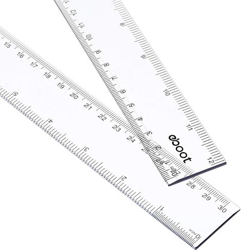 EBOOT 2 Pack Plastic Ruler Straight Ruler Plastic Measuring Tool for Student School Office (Pink, 12 Inch) in Saudi Arabia