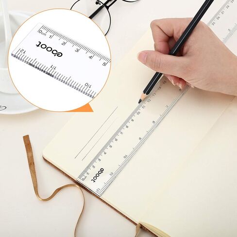 EBOOT 2 Pack Plastic Ruler Straight Ruler Plastic Measuring Tool for Student School Office (Pink, 12 Inch) in Saudi Arabia