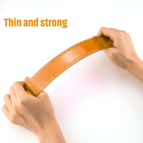 EBOOT 2 Pack Plastic Ruler Straight Ruler Plastic Measuring Tool for Student School Office (Pink, 12 Inch) in Kuwait