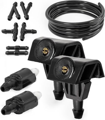 Windshield Washer Nozzles for Nissan Rogue 2008-2021, Murano 2007-2016, Sylphy, Leaf, Nissan Juke; Wiper Washer Spray Jet replacement by Click&Fit acccessories OE# 28932-3JA0A, 28931-4BA0A in Saudi Arabia
