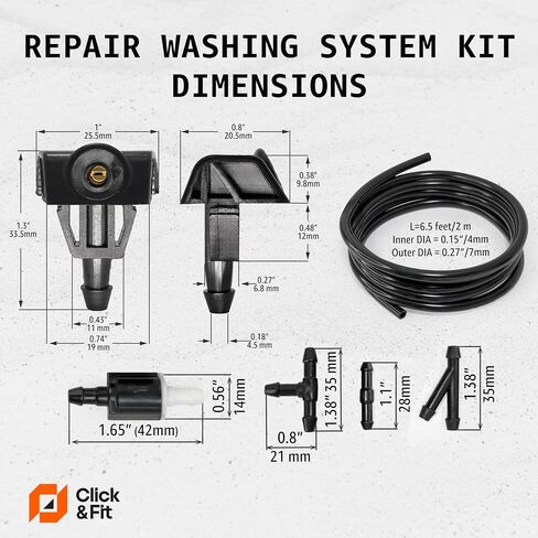 Windshield Washer Nozzles for Nissan Rogue 2008-2021, Murano 2007-2016, Sylphy, Leaf, Nissan Juke; Wiper Washer Spray Jet replacement by Click&Fit acccessories OE# 28932-3JA0A, 28931-4BA0A in Saudi Arabia