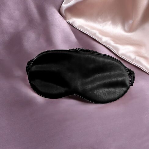 قناع العين للنوم الحريري من THXSILK مع حزام مطاطي 25 مم، ناعم للغاية وناعم، معصوب العينين لنوم كامل طوال الليل، والسفر، والقيلولة (وردي ساحر) in Kuwait