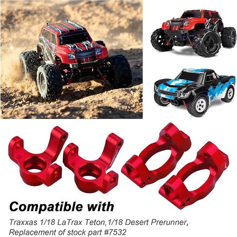 HobbyPark Aluminum Caster Blocks (c-hubs) & Steering Block Front Knuckles for Traxxas 1/18 LaTrax Teton Desert Prerunner Rally, Replace Parts 7532 (Green) in Saudi Arabia