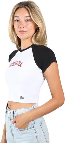 تي شيرت Hype & Vice Homerun للنساء - قميص بدون أكمام لجامعة ولاية أوهايو للنساء، تي شيرت قصير، قمصان جامعية لأيام اللعب - أحمر، مقاس صغير in Kuwait