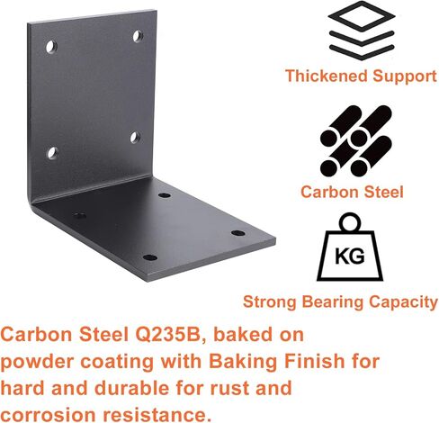 6 عبوات من دعامات الصلب على شكل حرف T للخشب، وأقواس العريشة السوداء، وألواح إصلاح شديدة التحمل للخشب، ودعامة تثبيت على شكل حرف T من الفولاذ المستقيم المسطح، الأبعاد - حجم اللوحة: 6½ بوصة × 5¾ بوصة، العرض: 1½ بوصة، السمك: 4 مم in Kuwait