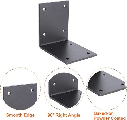 6 عبوات من دعامات الصلب على شكل حرف T للخشب، وأقواس العريشة السوداء، وألواح إصلاح شديدة التحمل للخشب، ودعامة تثبيت على شكل حرف T من الفولاذ المستقيم المسطح، الأبعاد - حجم اللوحة: 6½ بوصة × 5¾ بوصة، العرض: 1½ بوصة، السمك: 4 مم in Kuwait