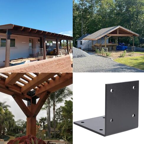 6 عبوات من دعامات الصلب على شكل حرف T للخشب، وأقواس العريشة السوداء، وألواح إصلاح شديدة التحمل للخشب، ودعامة تثبيت على شكل حرف T من الفولاذ المستقيم المسطح، الأبعاد - حجم اللوحة: 6½ بوصة × 5¾ بوصة، العرض: 1½ بوصة، السمك: 4 مم in Kuwait