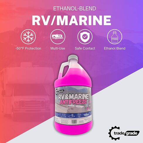 RV/Marine Antifreze Blend (حزمة واحدة) -50 درجة فهرنهايت الحماية من نقطة التجميد -1 جالون مضاد اللون الوردي (4 جالون) in Kuwait