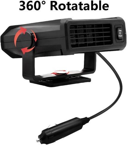 مروحة سخان السيارات ، 360 قابلة للدوار ، الزجاج الأمامي المحمول 12V 150W ضغوط مروحة تبريد التدفئة الكهربائية demister in Kuwait